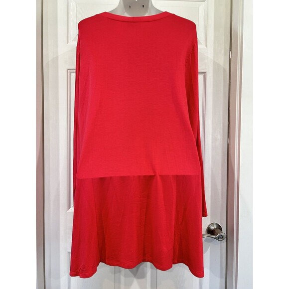 Susan Graver Hot Pink Sweater Button Front Knit Duster Cardigan Plus Size 4X - Picture 6 of 9